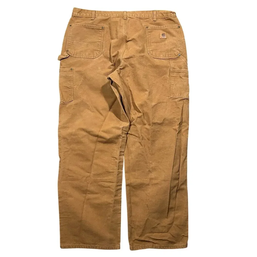Carhartt Double Knee Pants 42x32 B136 BRN Heavy Duck Canvas Tan Workwear